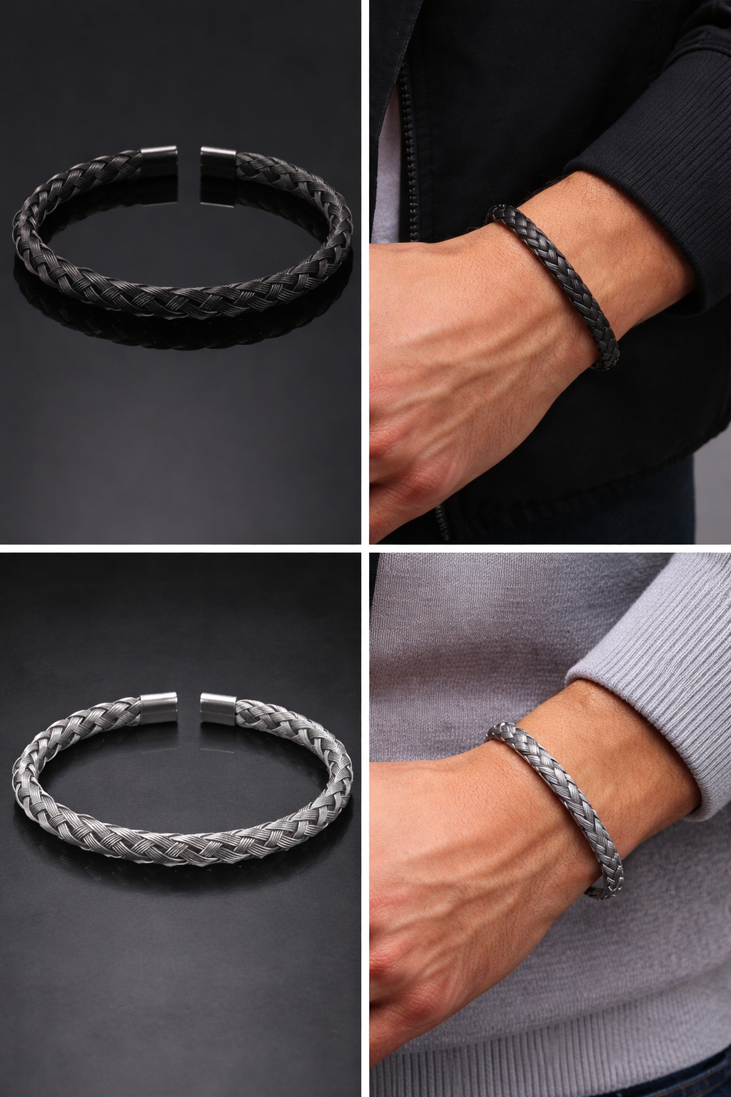 Twisted Cable Wire Cuff Bangle